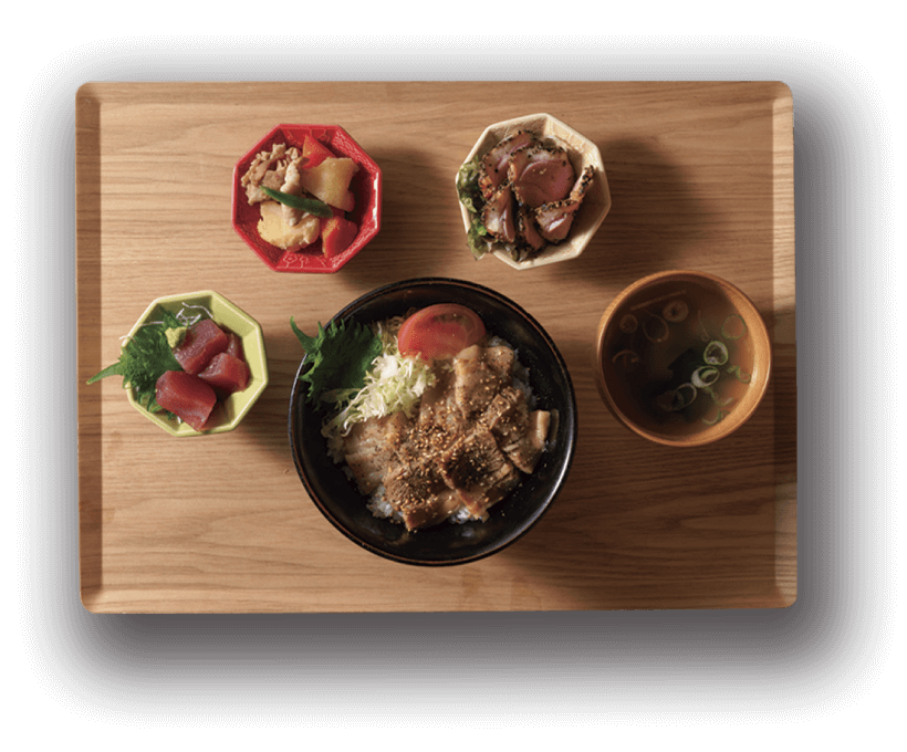 黒ダレ豚丼定食